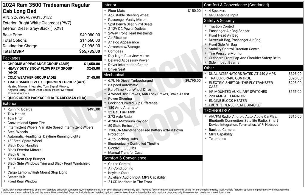 Used 2024 RAM 3500 Tradesman w/ Chrome Appearance Group AWD/4WD image 39