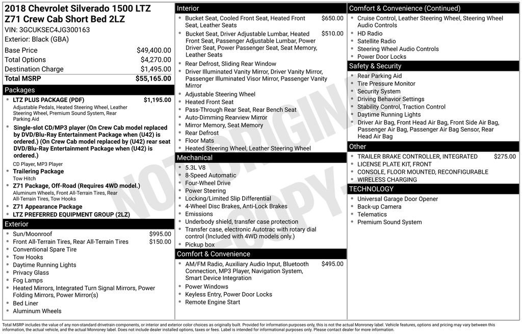 Used 2018 Chevrolet Silverado 1500 LTZ Z71 w/ LTZ Plus Package AWD/4WD image 7