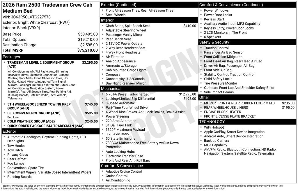 New 2026 RAM 2500 Tradesman image 4