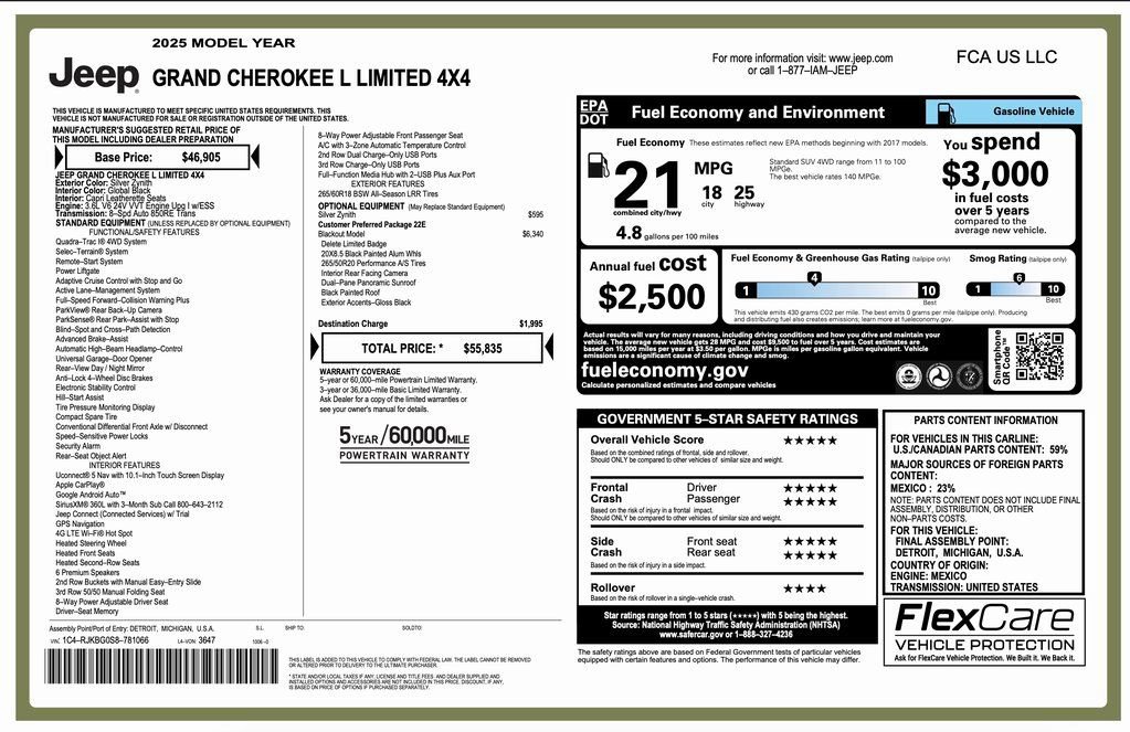 New 2025 Jeep Grand Cherokee L Limited image 2