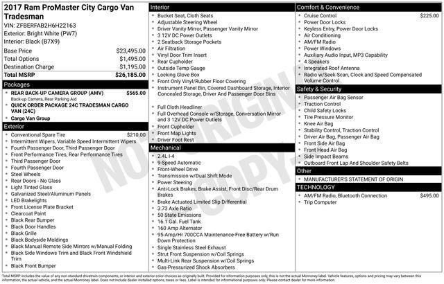 Used 2017 RAM ProMaster City Tradesman w/ Rear Back-up Camera Group image 33