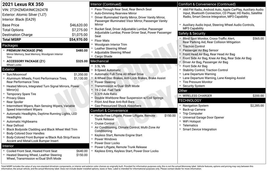 Used 2021 Lexus RX 350 AWD w/ Premium Package image 26