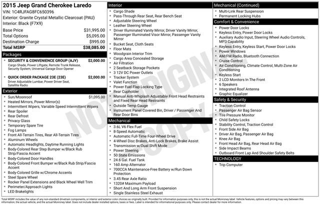 Used 2015 Jeep Grand Cherokee Laredo w/ Quick Order Package 23E image 6