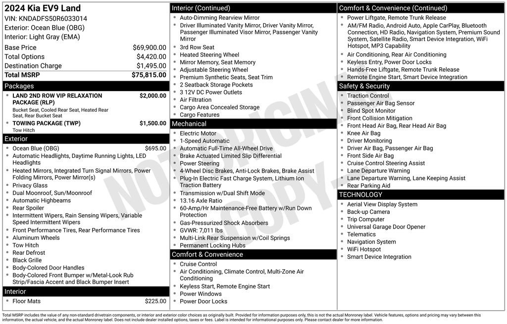 Certified 2024 Kia EV9 Land AWD/4WD image 44