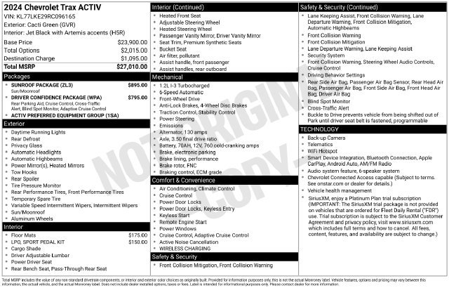 Certified 2024 Chevrolet Trax ACTIV w/ Sunroof Package FWD image 32