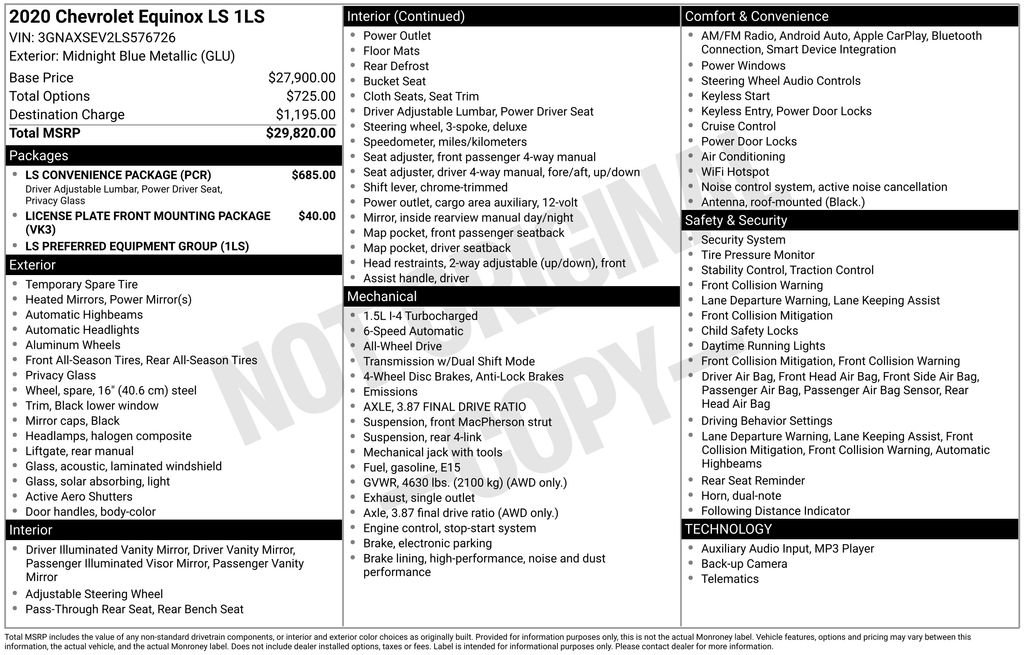 Used 2020 Chevrolet Equinox LS w/ LS Convenience Package image 28