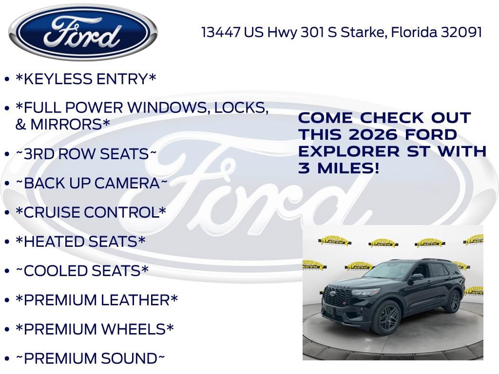 New 2026 Ford Explorer ST w/ Sun And Sound Package RWD image 10