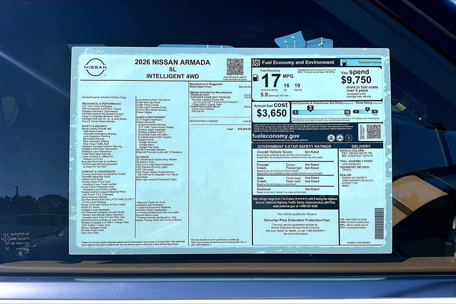 New 2026 Nissan Armada SL w/ Captain's Chari Seat Package AWD/4WD image 15