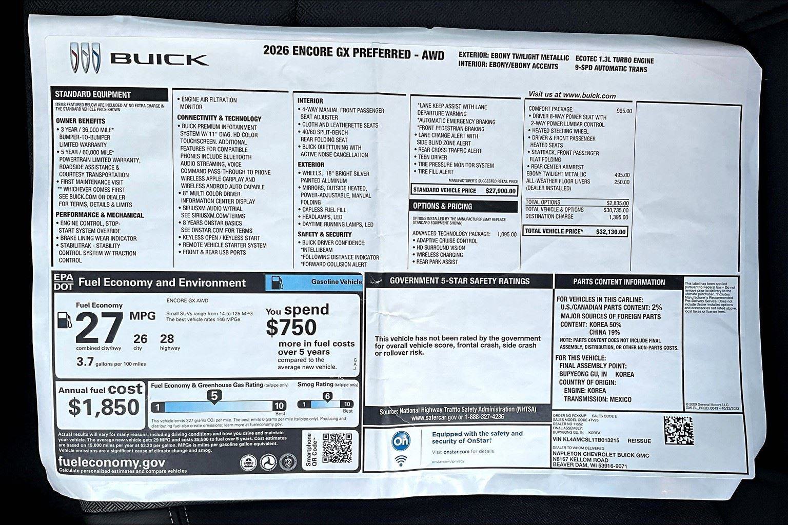 New 2026 Buick Encore GX Preferred w/ Advanced Technology Package image 14