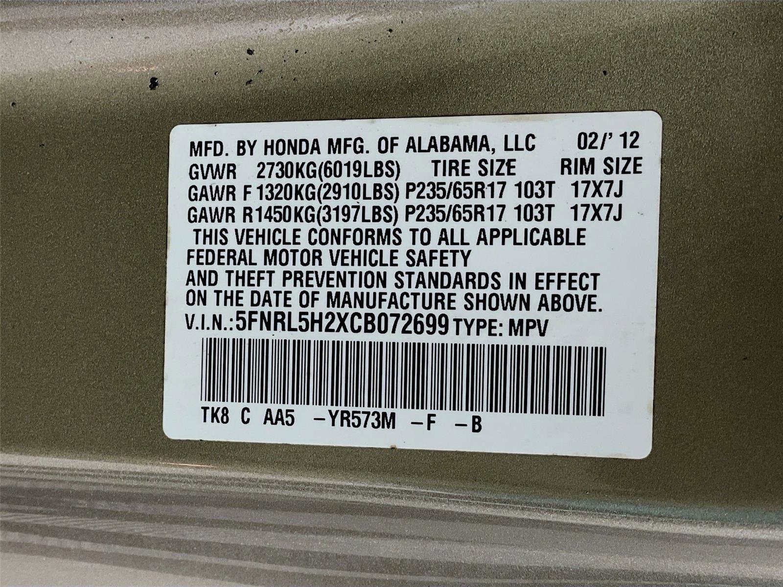 Used 2012 Honda Odyssey LX image 32