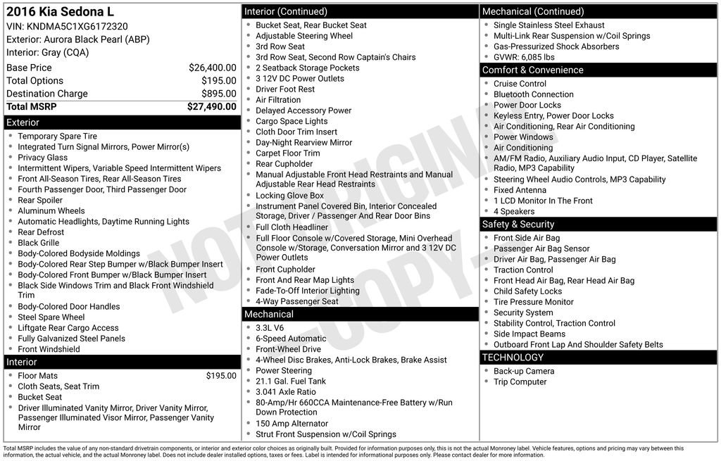 Used 2016 Kia Sedona L FWD image 3