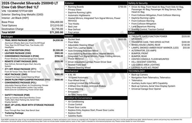 New 2026 Chevrolet Silverado 2500 LT w/ Trail Boss Package AWD/4WD image 6