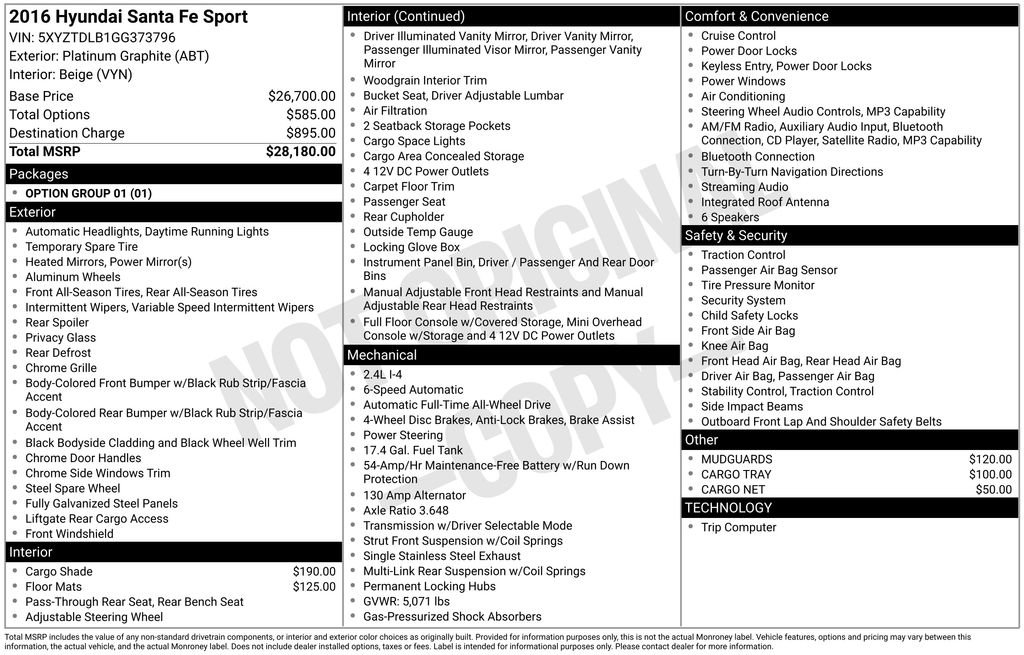 Used 2016 Hyundai Santa Fe Sport AWD/4WD image 13