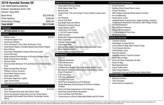 Used 2018 Hyundai Sonata SE image 33