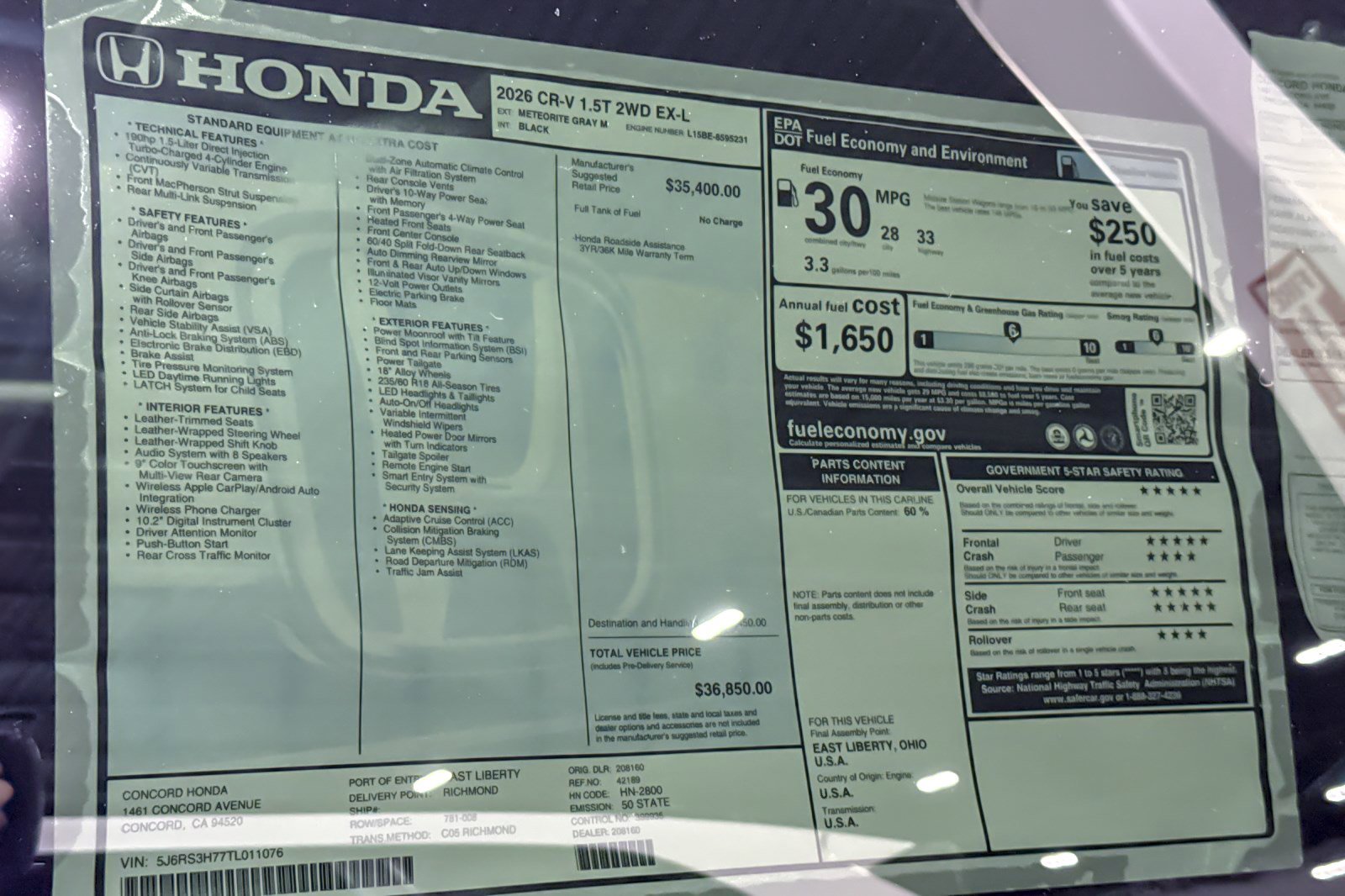 New 2026 Honda CR-V EX-L image 33