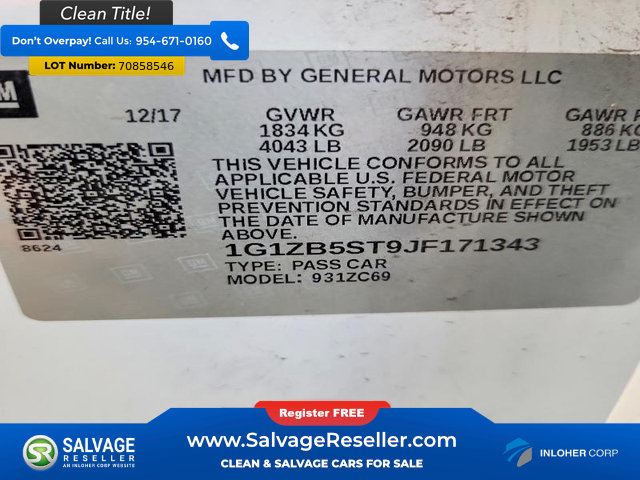 Used 2018 Chevrolet Malibu LS w/ LPO, Convenience Package 1 FWD image 16