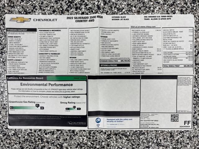 Used 2022 Chevrolet Silverado 3500 High Country w/ Snow Plow Prep/Camper Package image 74