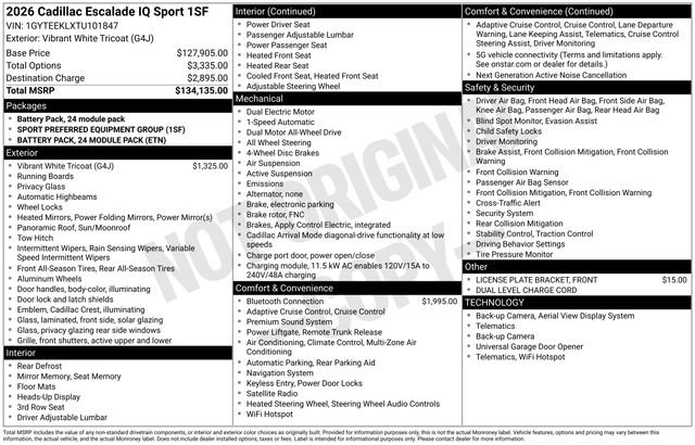 Certified 2026 Cadillac Escalade IQ Sport 1 AWD/4WD image 42