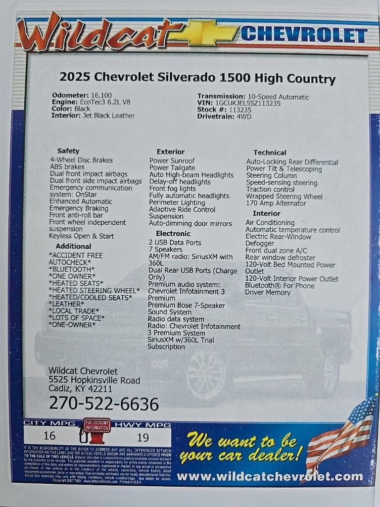 Used 2025 Chevrolet Silverado 1500 High Country AWD/4WD image 32