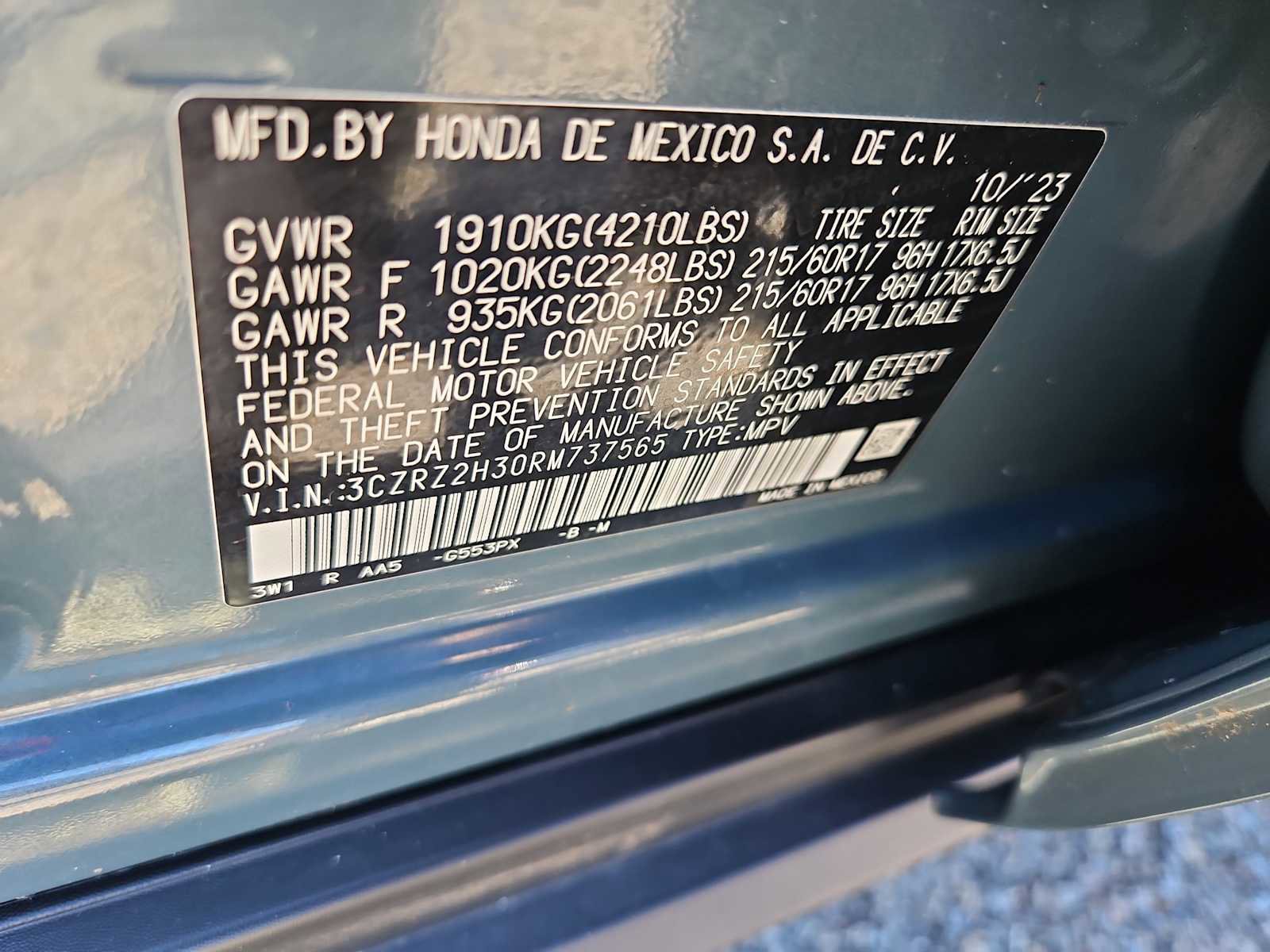 Certified 2024 Honda HR-V LX image 14