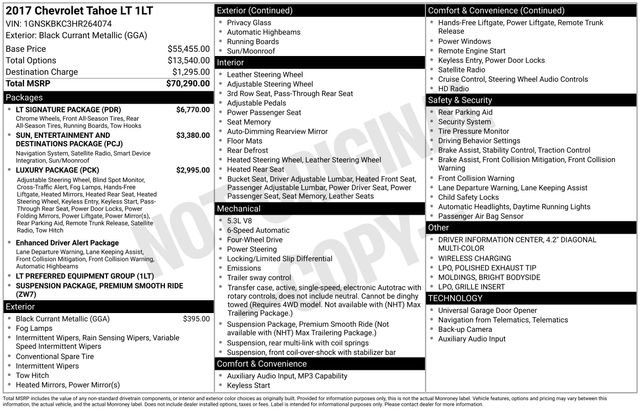 Used 2017 Chevrolet Tahoe LT w/ LT Signature Package image 36