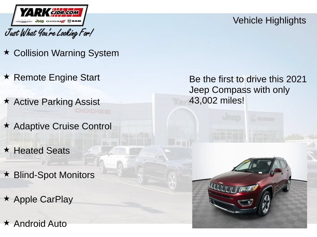 Certified 2021 Jeep Compass Limited AWD/4WD image 12