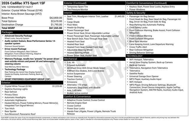 New 2026 Cadillac XT5 Sportv AWD/4WD image 30