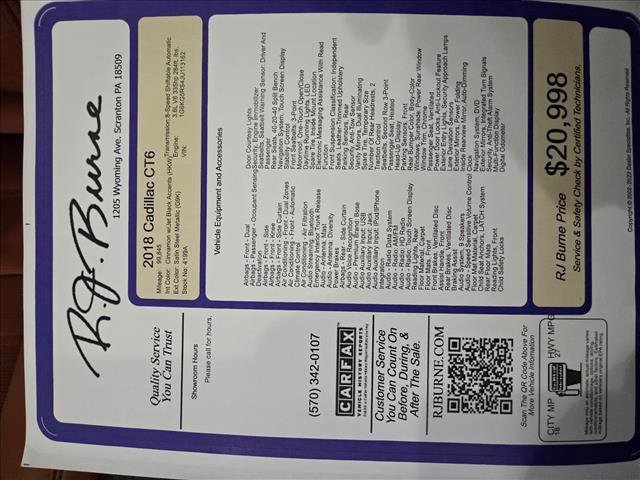 Used 2018 Cadillac CT6 Premium Luxury w/ Super Cruise Package image 30