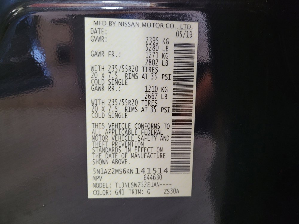 Used 2019 Nissan Murano Platinum w/ Cargo Package image 33