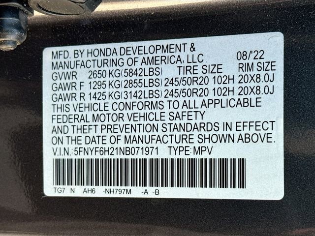 Certified 2022 Honda Pilot Special Edition image 17