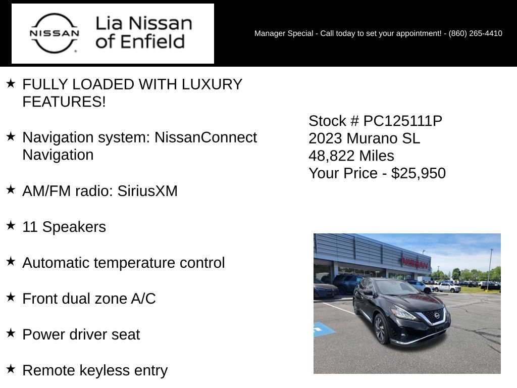 Certified 2023 Nissan Murano SL w/ SL Moonroof Package AWD/4WD image 10