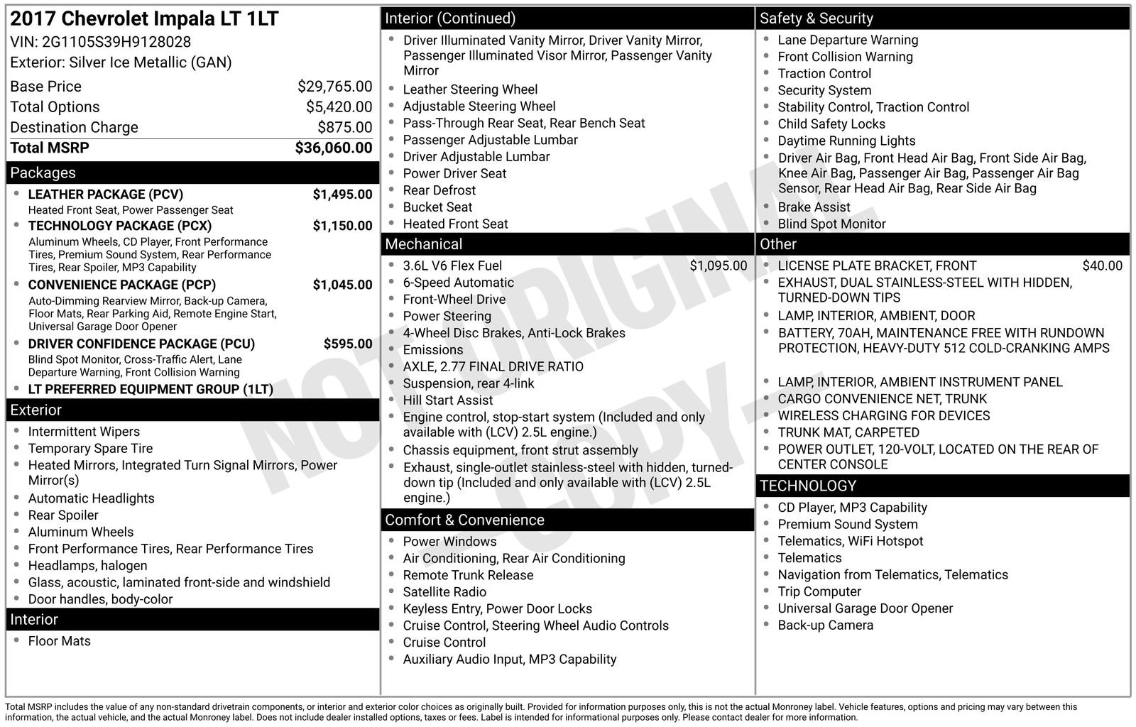 Used 2017 Chevrolet Impala LT w/ Leather Package image 6