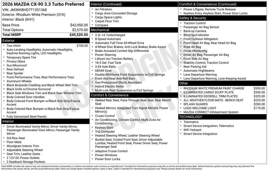 New 2026 MAZDA CX-90 3.3 Turbo w/ Preferred Package image 3