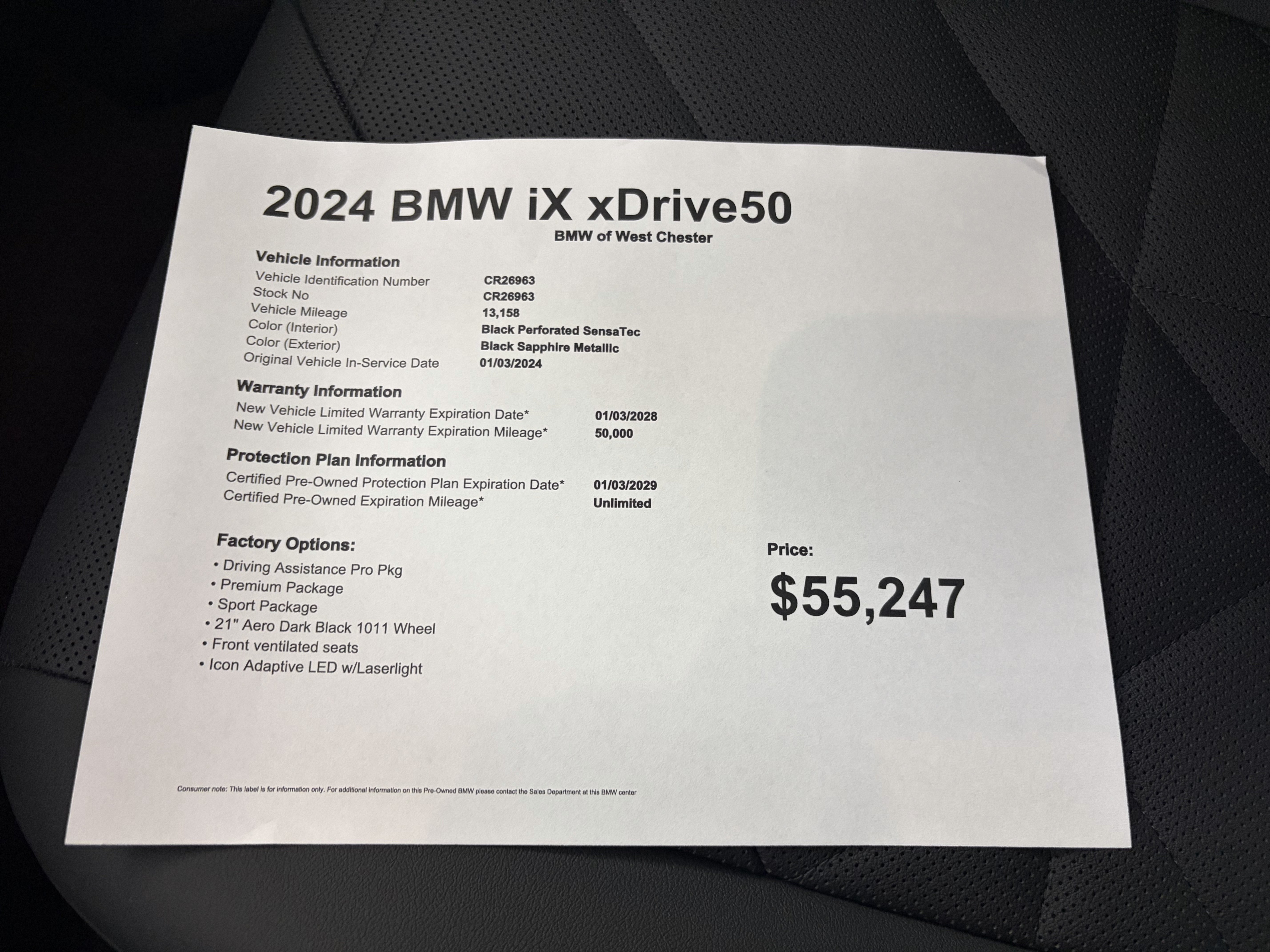 Certified 2024 BMW iX xDrive50 w/ Premium Package AWD/4WD image 18