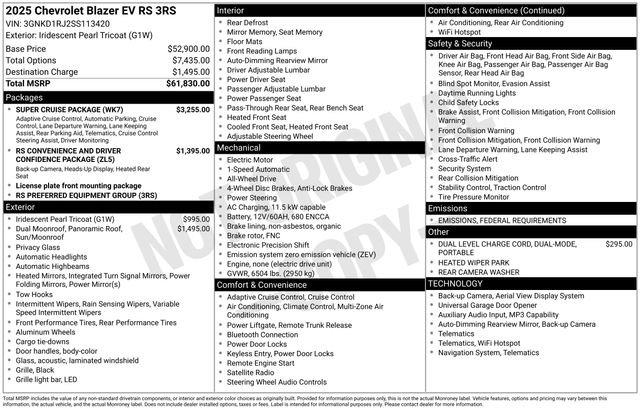 New 2025 Chevrolet Blazer EV RS w/ Super Cruise Package image 2