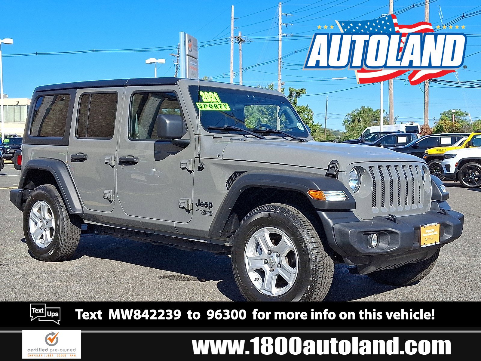 Certified 2021 Jeep Wrangler Unlimited Sport