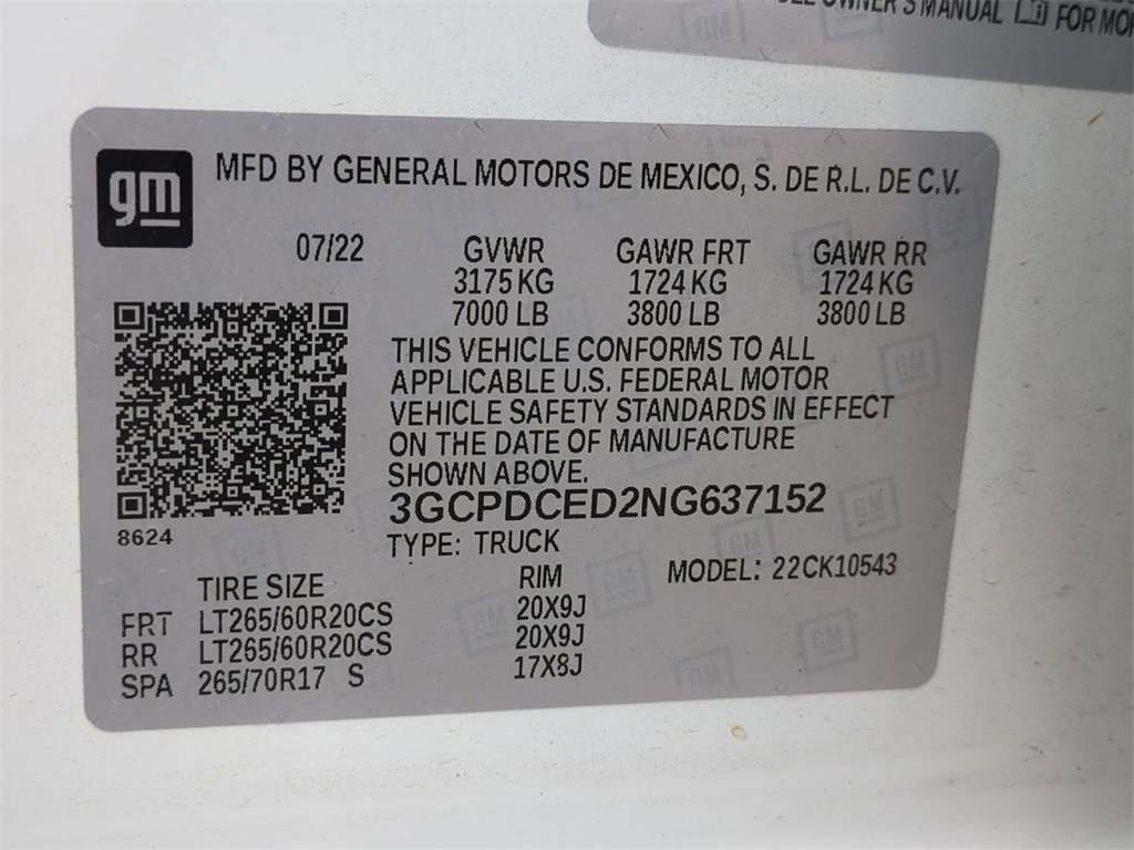 Used 2022 Chevrolet Silverado 1500 Custom Trail Boss w/ LPO, Dark Essentials Package image 30