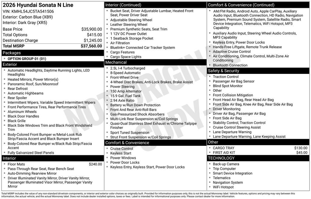 New 2026 Hyundai Sonata N Line image 4