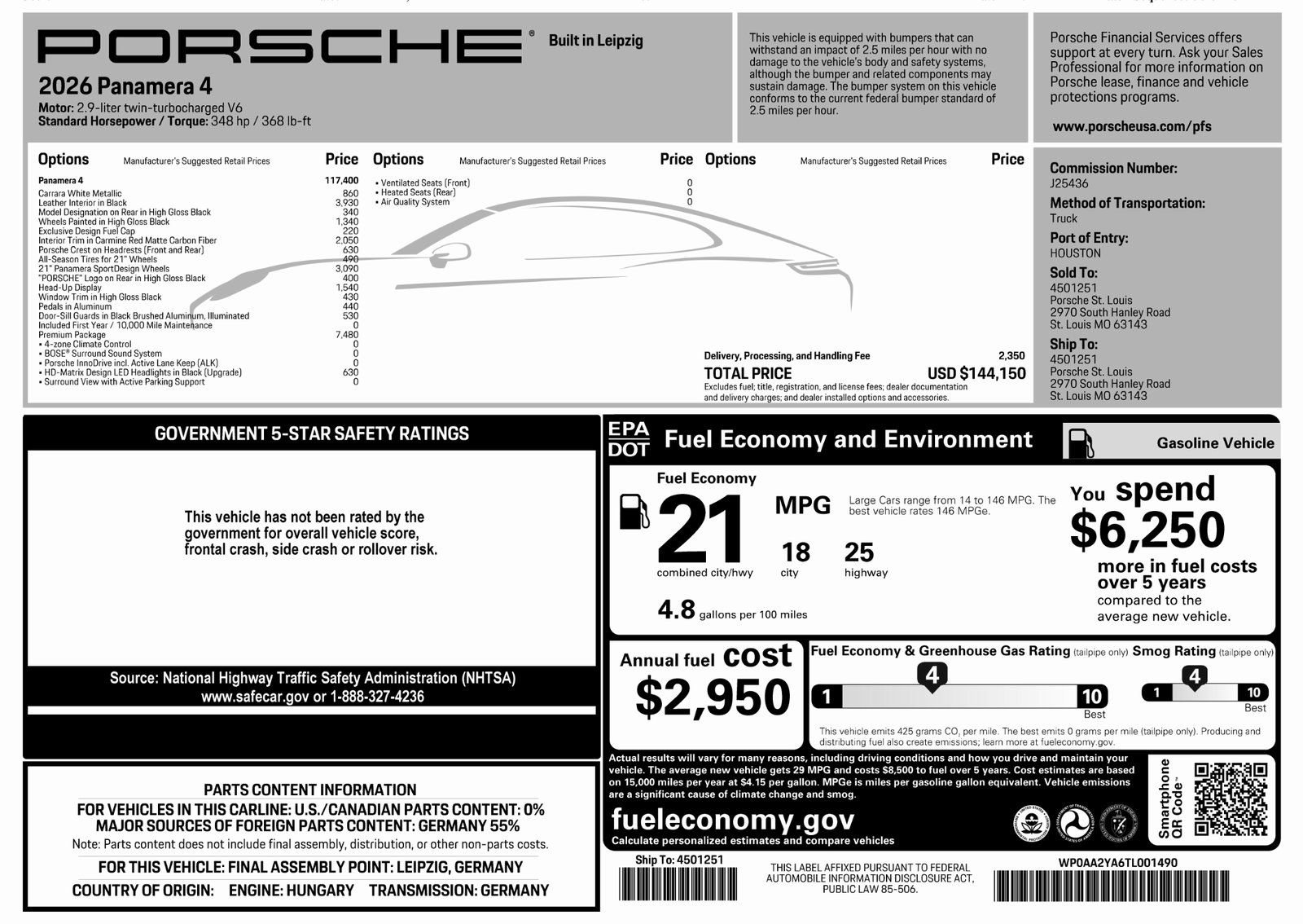 Certified 2026 Porsche Panamera 4 AWD/4WD image 55
