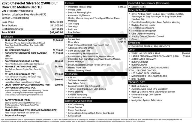 Certified 2025 Chevrolet Silverado 2500 LT w/ Trail Boss Package image 2