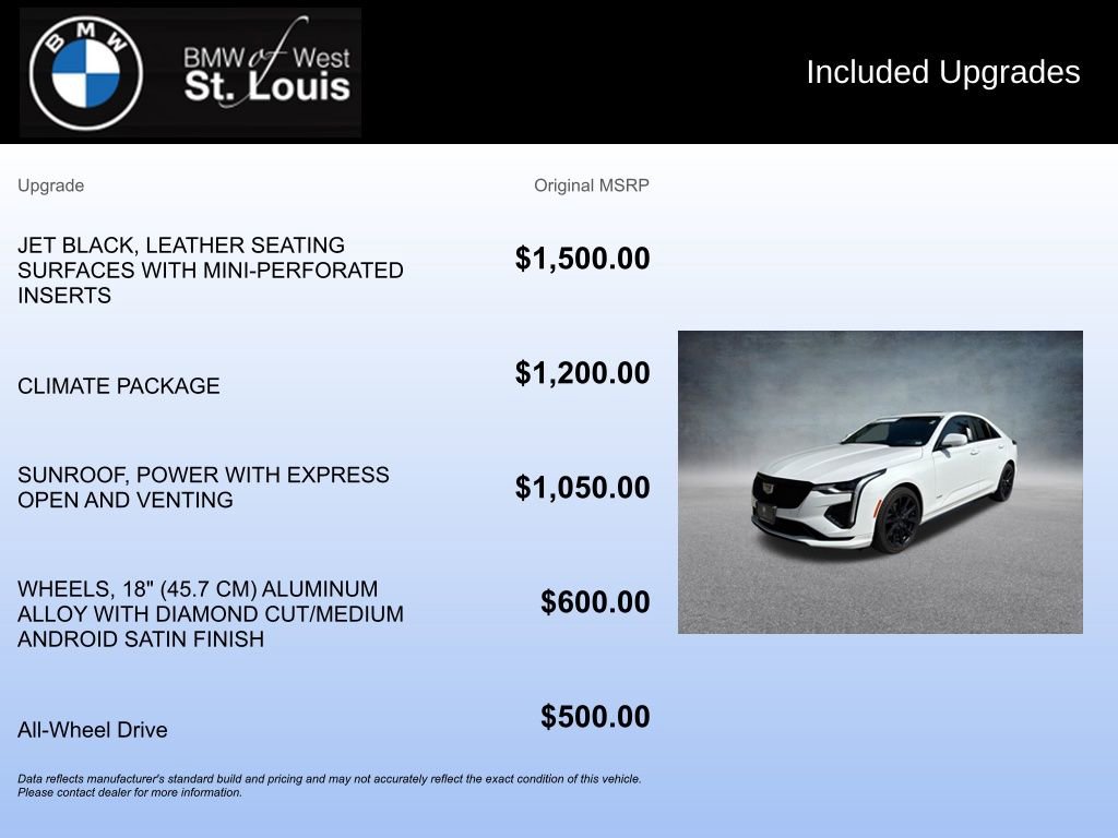 Used 2025 Cadillac CT4 V w/ Climate Package AWD/4WD image 20