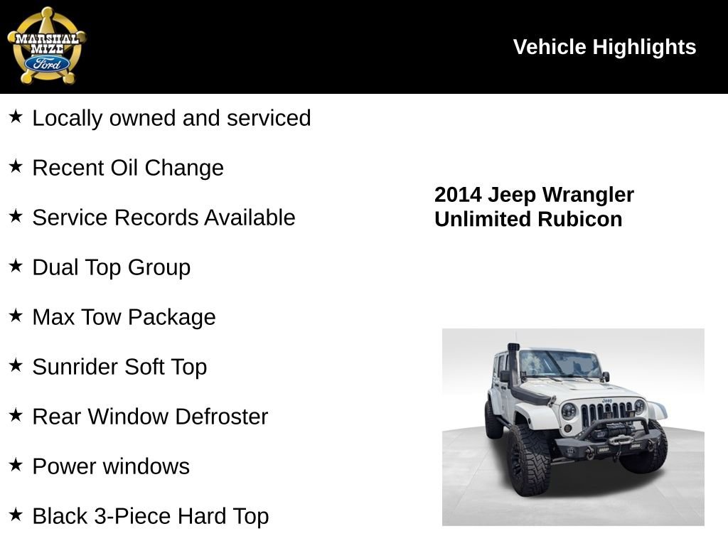 Used 2014 Jeep Wrangler Unlimited Rubicon w/ Dual Top Group AWD/4WD image 2