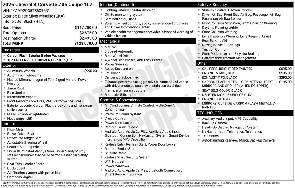 Used 2026 Chevrolet Corvette Z06 image 6