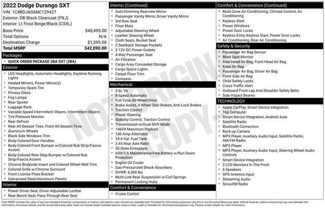 Used 2022 Dodge Durango SXT AWD/4WD image 15