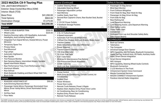 Used 2023 MAZDA CX-9 Touring Plus image 30