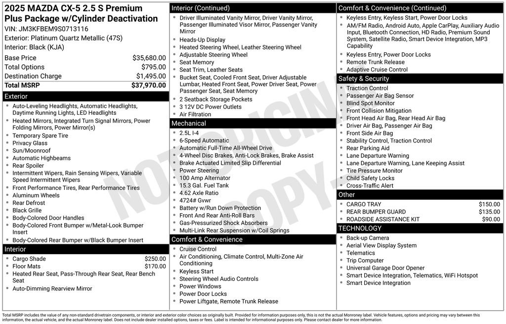 Certified 2025 MAZDA CX-5 AWD 2.5 S w/ Premium Plus Pkg image 12