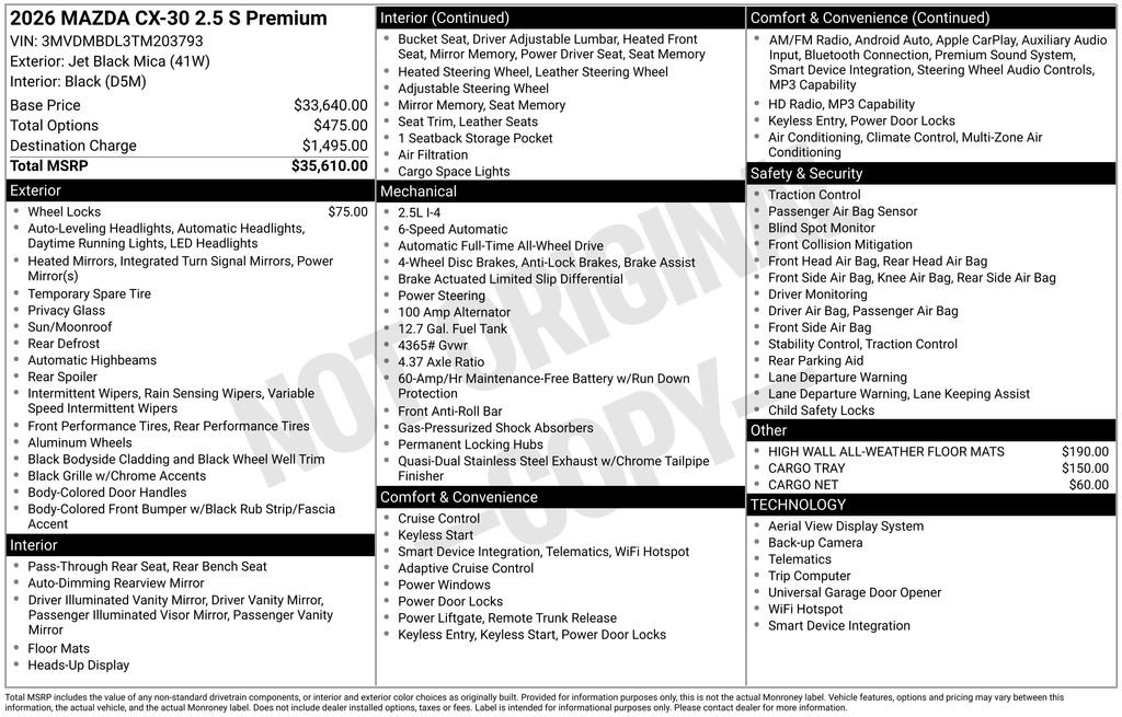 New 2026 MAZDA CX-30 AWD 2.5 S w/ Premium Package image 11