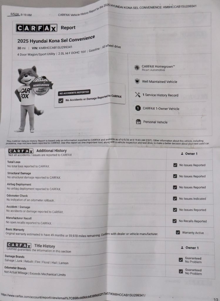 Certified 2025 Hyundai Kona SEL AWD/4WD image 7