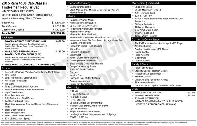 Used 2015 RAM 4500 Tradesman w/ Power & Remote Entry Group image 15