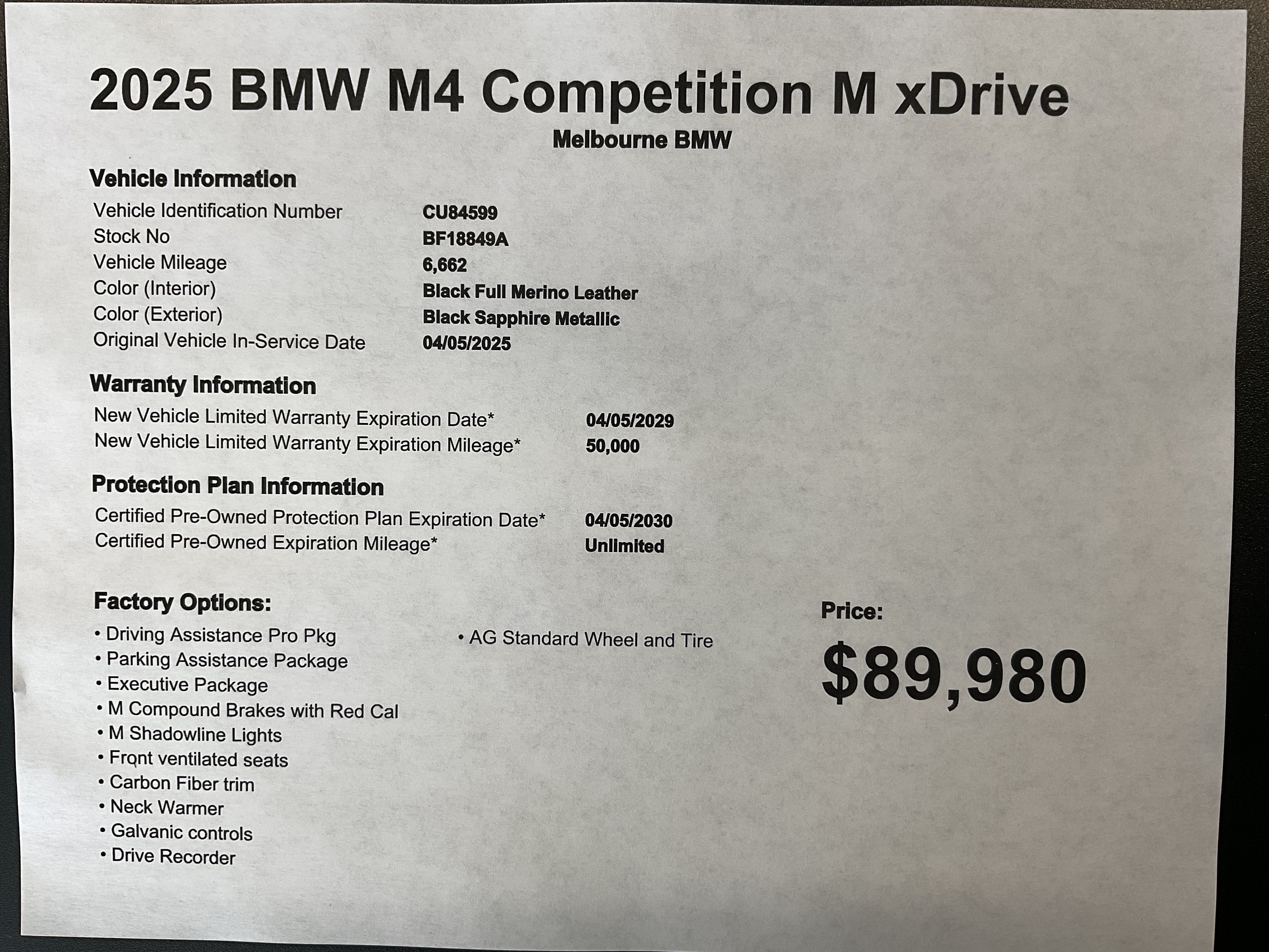 Certified 2025 BMW M4 xDrive Competition AWD/4WD image 35